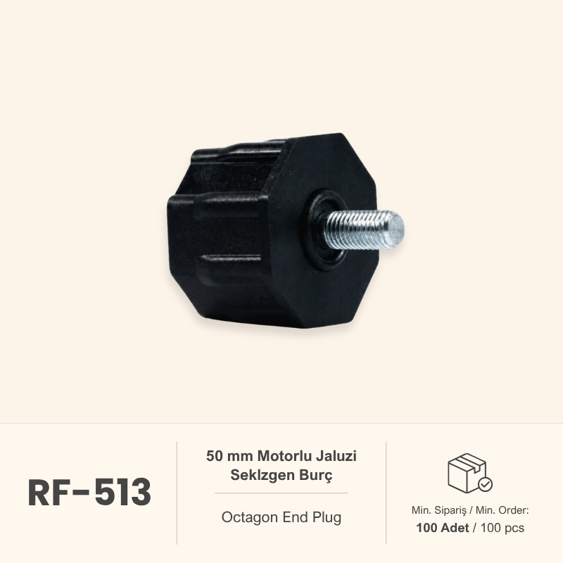 50 mm Motorlu Jaluzi Sekizgen Burç