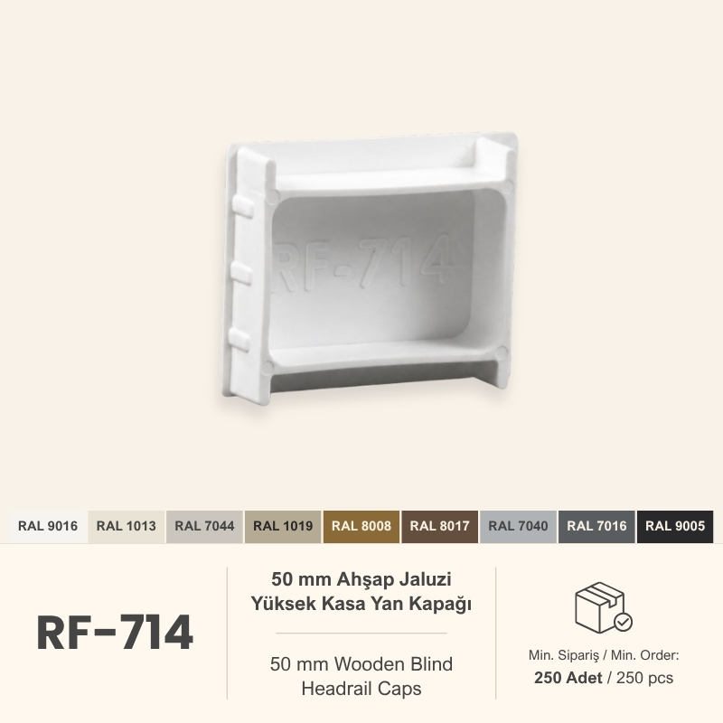 50 mm Ahşap Jaluzi Yüksek Kasa Yan Kapağı